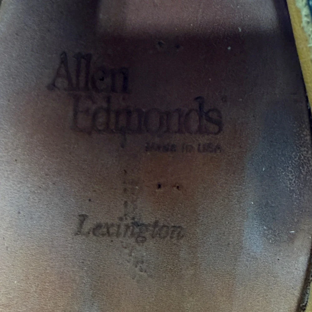 Allen Edmonds Lexington Mens 14 D Brown Leather Cap Toe Brogue Derby Shoes 5161